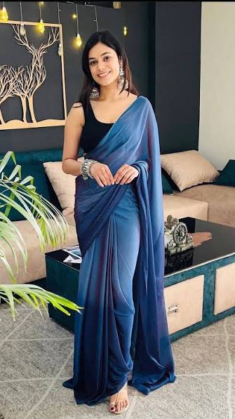 Ready To Wear Saree In Premium Imported Silk With Blouse