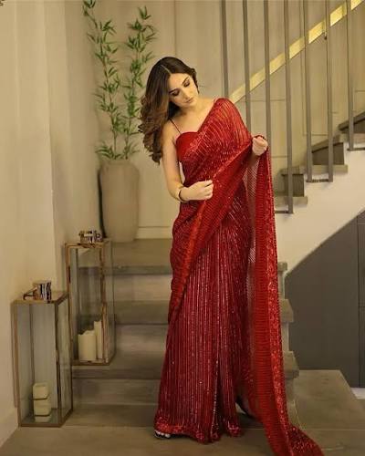 Party Wear Georgette Heavy Sequence Work Saree Collection – Lehenga Closet